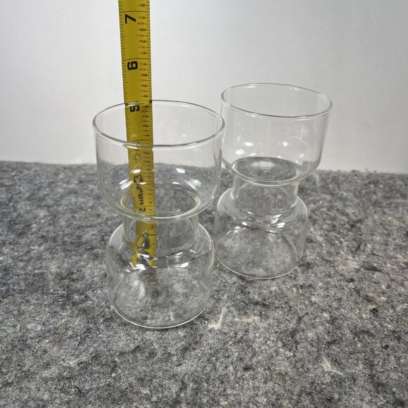 Set of 2 VTG Corning Pyrex 5" Un-candle Floating Candle Holders, Dumbell Glasses - Picture 3 of 11